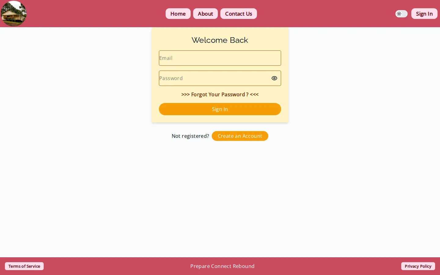 The SOC sign-in screen with email and password fields and a Sign In button